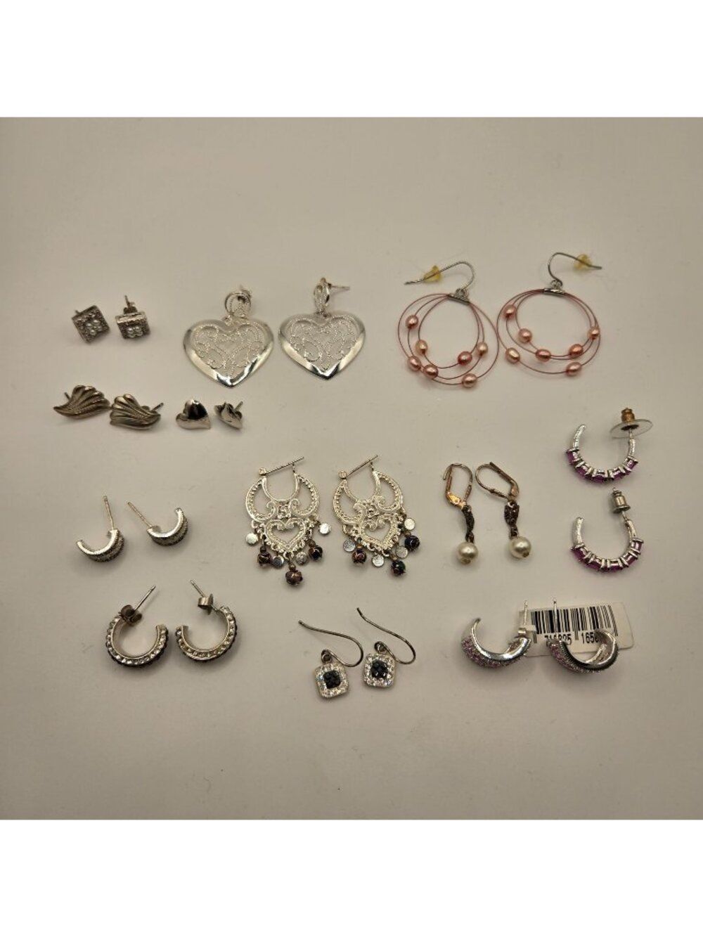 Vintage 90s Y2K Lot of 12 Pairs Sterling Silver 925 Earrings Gemstones